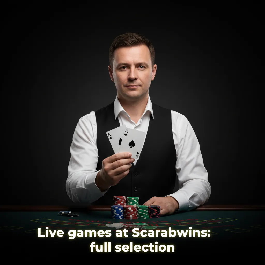 Scarabwins live dealer lobby with roulette, blackjack, baccarat, poker, TV games, Sic Bo, and craps tables.