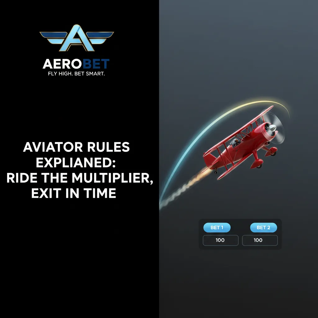 Aviator infographic: red plane, rising multiplier, cashout; bet before takeoff, auto options, two bets to hedge, no late bets.