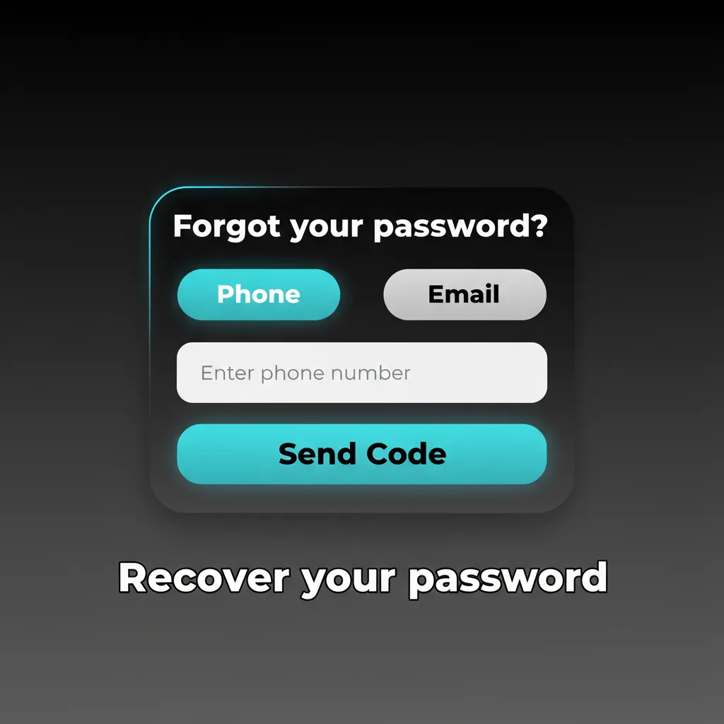 Password recovery steps: click Forgot password, choose email or SMS, use link/code, set new password, sign in, enable 2FA.