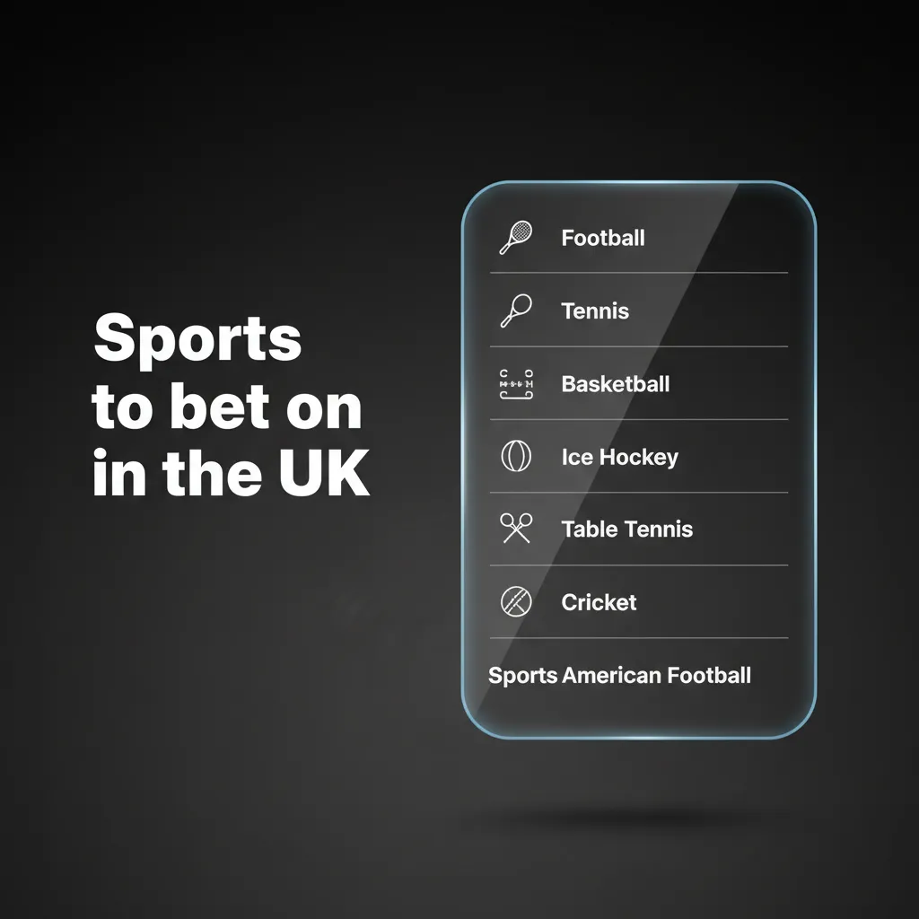 UK sports to bet on: football, horse racing, tennis, cricket, rugby union, and boxing, with pre-match and in-play markets.