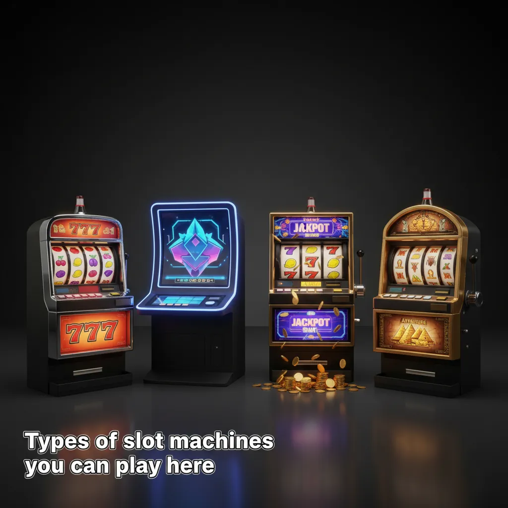 Lobby screen listing slot types: Classic 3-reel, Video, Megaways, jackpots, Cluster Pays, Hold & Win, Branded & TV.