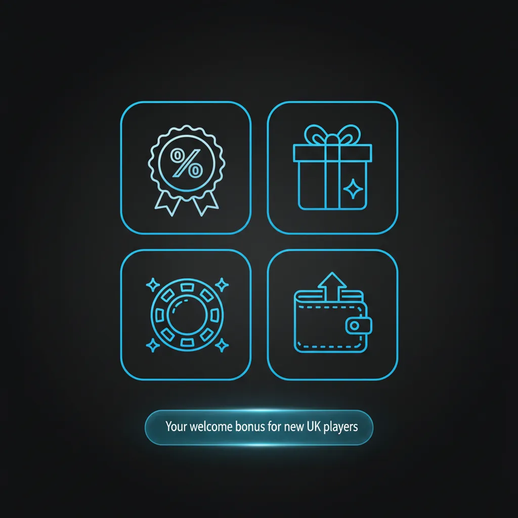 New UK player welcome bonus: pick A-D offers with 10-75 free spins, 10-15% bonus, x1 wagering, min deposit €20-€200.